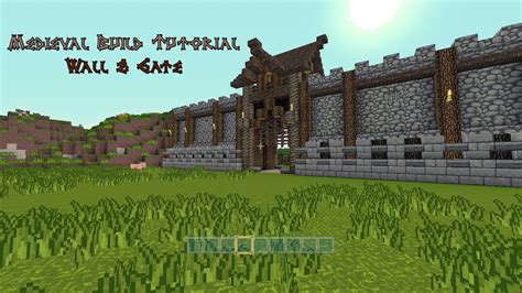 Minecraft Build Tutorials - Medieval wall & Gate - YouTube