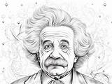 Genius Einstein Coloring Image  Page sketch template