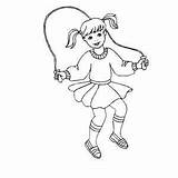 Girl Jumping Rope Coloring Sheet sketch template