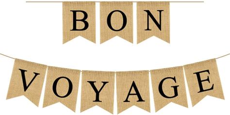 Amosfun Bon Voyage Banner Retirement Going Away Party Banner Travel ...