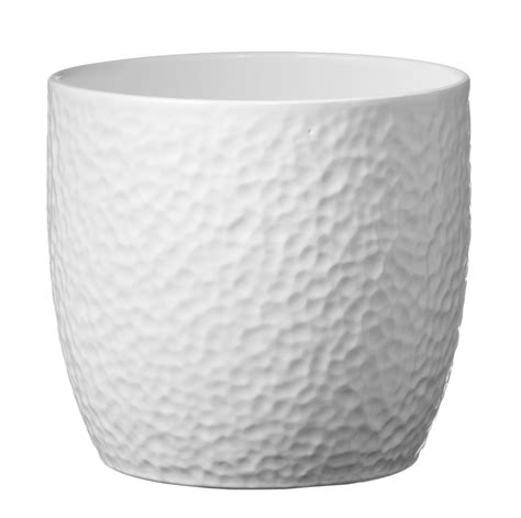 Boston Round Ceramic White Plant pot (H)260mm (Dia)270mm | Departments | DIY at B&Q