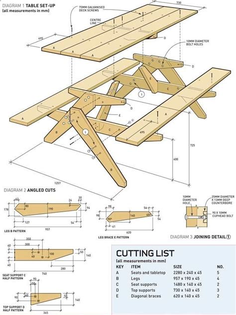 Picnic Table Plans Free Printable Build Your Own Picnic Table In A ...