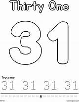 Number 31 Coloring Page sketch template