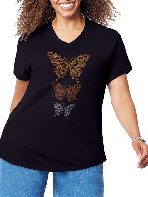 Just My Size Women's Plus Size Short Sleeve Graphic V-Neck T-Shirt - Walmart.com