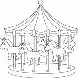 Carnival Carousel Coloring Page Pages sketch template