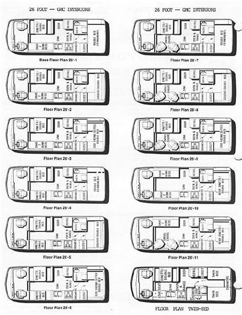 Interior layouts for 26ft GMC Motorhomes | Camper van conversion diy ...