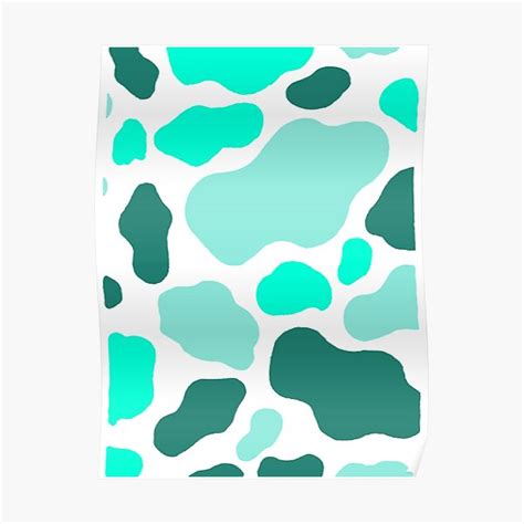 "teal cow print" Poster by JuliaShirey | Redbubble