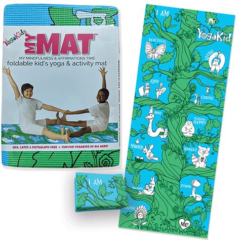 Kids Yoga Mat - My MAT (My Mindfulness & Affirmations Time) Foldable Kid’s Yoga & Activity Mat ...