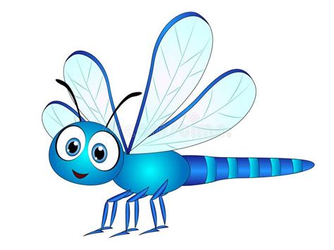 Cartoon Dragonfly Clip Art. Vector Illustration of a Cute Cartoon Dragonfly with , #ad, #Art, # ...