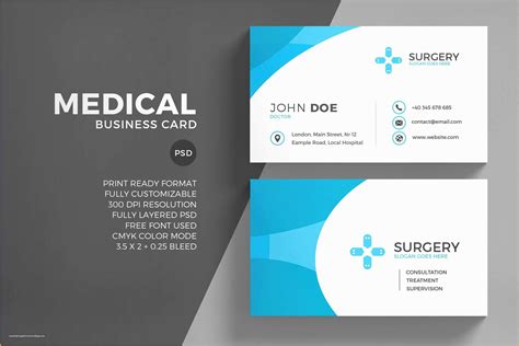 Medical Business Cards Templates Free Of 10 Business Card Template for ...