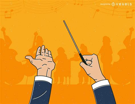 Illustrated Orchestra Conductor Vector Download