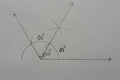 Draw an angle of 120 degree and hence construct an angle of 30 ...