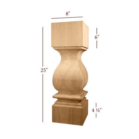 Massive Square Profile Tuscan Table Pedestal – Timber Wolf Forest Products