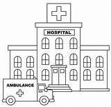 Hospital Building Coloring Page sketch template