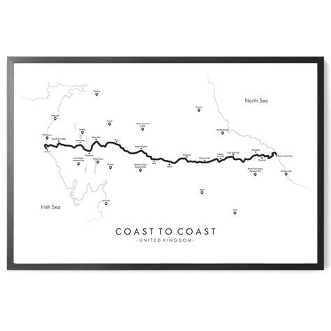 Coast to Coast Trail Map Coast to Coast Hiking Poster | Etsy