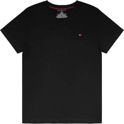 Tommy Hilfiger Men's Core Flag V-Neck T-Shirt - Black | BIG W