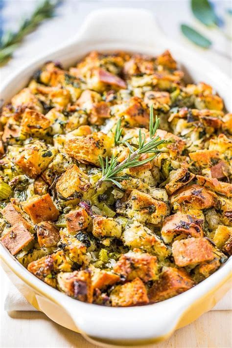 Classic Traditional Thanksgiving Stuffing Recipe - Averie Cooks ...