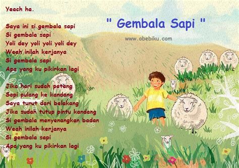 Lirik Lagu Anak Anak - Gembala Sapi - oBeBiKu