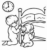 Children Praying At Church Coloring Page sketch template