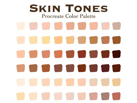 Skin Tones Procreate Color Palette - Etsy | Color palette, Skin palette, Colors for skin tone