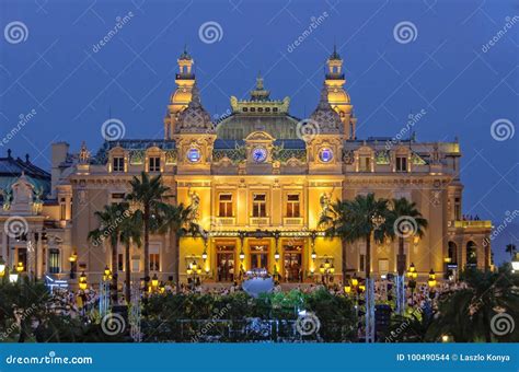 Monte Carlo Casino at Night - Monaco Editorial Stock Image - Image of ...