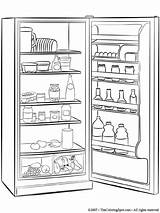 Refrigerator Coloring Pages sketch template