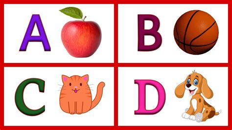 ABCD, Capital ABC, a for Apple 🍎 B for ball 🏀, animation abc for ...