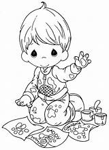 Little Boy Painting Coloring Page  Free Printable Pages For Kids sketch template
