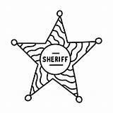 Sheriff Star Coloring Page sketch template