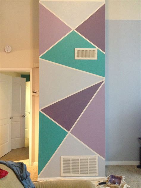Frog tape fun accent wall | Wall paint designs, Accent wall, Accent walls in living room