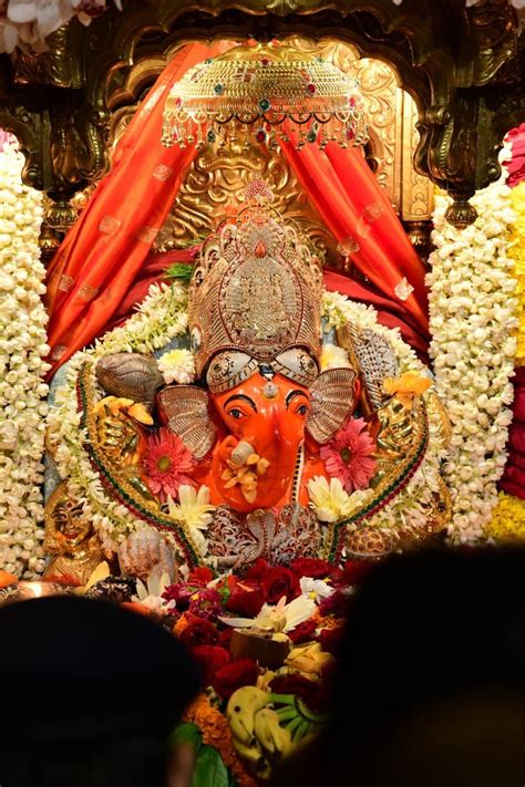 SIDDHIVINAYAK TEMPLE IS DECORATED FOR GANESH CHATURTHI | Happy ganesh chaturthi images, Shri ...