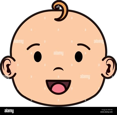 cute and little boy baby head character Stock Vector Image & Art - Alamy