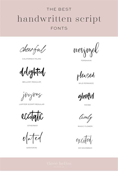 The Best Handwritten Script Fonts for Branding Design — Three Hellos