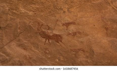 Ancient Rock Art Sahara Desert Algeria Stock Photo 1618687456 ...