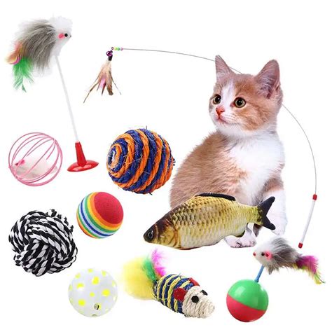 10pcs/set Plastic Cat Pet Sound Toy Cat Toys Hollow Out Round Pet Colorful Playing Ball Toys ...