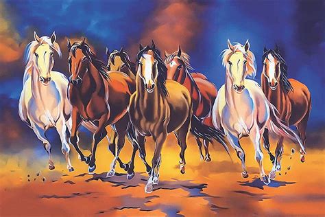 Seven Lucky Running Horses Vastu Fully Waterproof, 7 horses HD wallpaper | Pxfuel