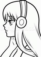Anime Girl Coloring Pages Easy  sketch template