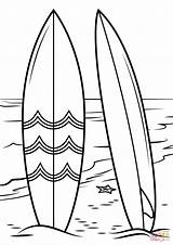 Printable Surfboard Coloring Page sketch template