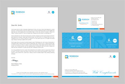 Modern, Colorful, Accounting Stationery Design for Robson Accounting by chandrayaan.creative ...