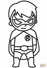 Chibi Robin From Batman Series coloring page  Free Printable Coloring sketch template