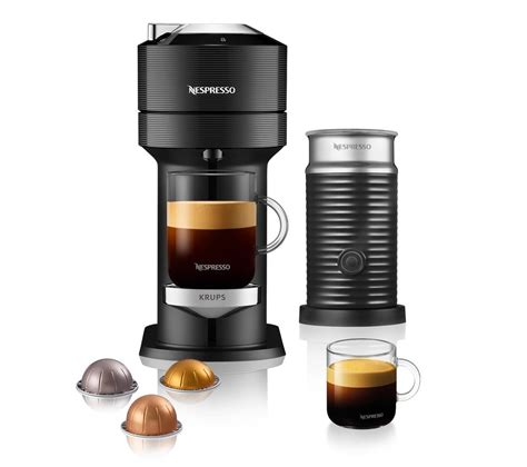 NESPRESSO by Krups Vertuo Next XN911840 Pod Coffee Machine with Milk Frother - Black Fast ...