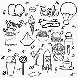 Premium Vector  Collection eat Icon Of Hand Draw Doodle coloring sketch template
