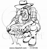 Cartoon Prospector With A Gold Nugget Black Sketch Coloring Page sketch template