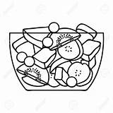 Coloring Salad Fruit Pages Sketch Page sketch template