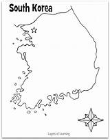 South Korea Map Outline Sketch Coloring Page sketch template