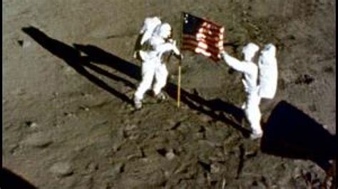 Astronaut On Moon By The American Flag