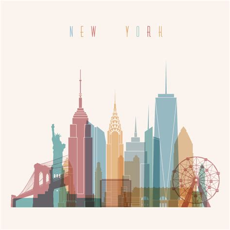 New york building vector illustration free download