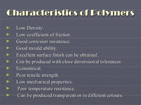 Polymers and their properties