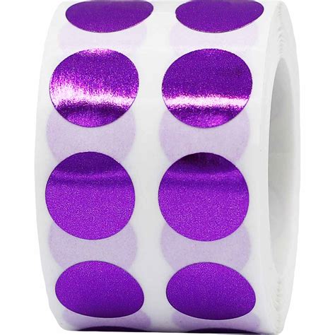 1/2" Metallic Purple Dot Stickers | 1,000/Roll | InStockLabels.com