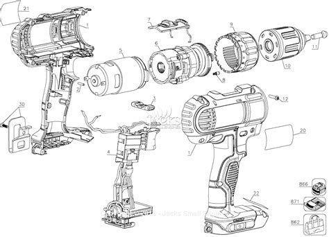 Dewalt DCD771C2 Type 1 Parts Diagram for Drill